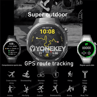 Aýal-erkek üçin akylly sagat 2026, AMOLED, GPS, Bluetooth, suw geçirmeýän