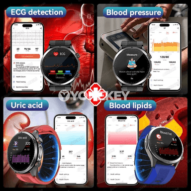 GUHUAVMI akylly sagat, saglyk gözegçiligi, ECG, NFC, 1.43 dýum AMOLED
