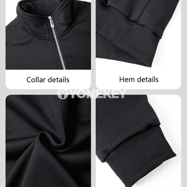 Erkekler üçin ýeňil yarım zip hudi, kapşonly sport köýnegi
