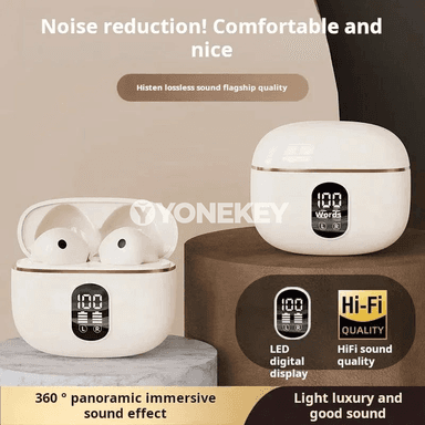 HIFI Bluetooth simsiz TWS nauşnikler, zarýad görkezijili