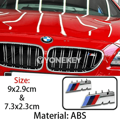 BMW üçin 3D M emblema — öň gril nyşany, ABS tuning aksesuary
