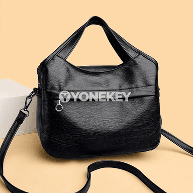 Zenanlar üçin vintage egin sumkasy, deri görnüşli elegant model