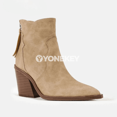 Zenanlar üçin ýokary hilli zamş ankle boots, topukly, gyş üçin