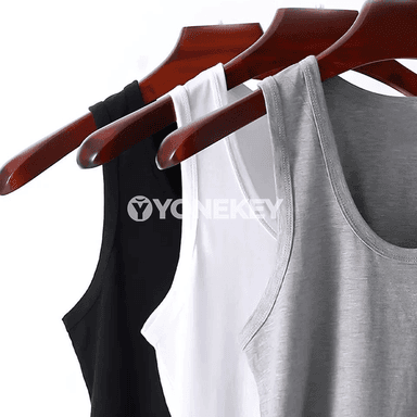 6 sany erkekler üçin pagta sport maýkasy, ýeňsiz, ýeňil