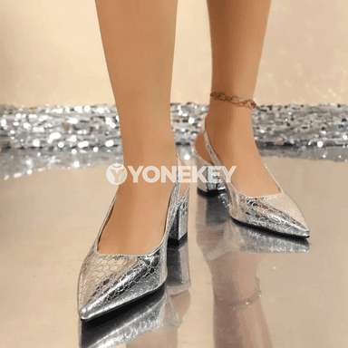 Zenanlar üçin ýylpylýan inçe topukly platformaly elegant sandal