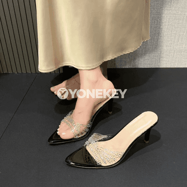 Zenanlar üçin ýiti uçly ýokary ökjeli ýeňil öýjükli sandal