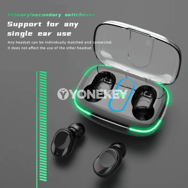 Y90 TWS simsiz Bluetooth 5.3 gulaklyklary, sport üçin mikrofonly stereo model