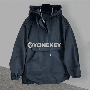 Erkekler üçin ýeňil hoodili ýazlyk jaket, şemal saklaýjy sport görnüş