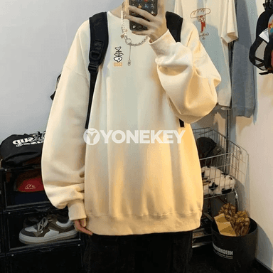 Erkekler üçin giň kesimli graffiti görnüşli ýyly sweatshirt, M-8XL