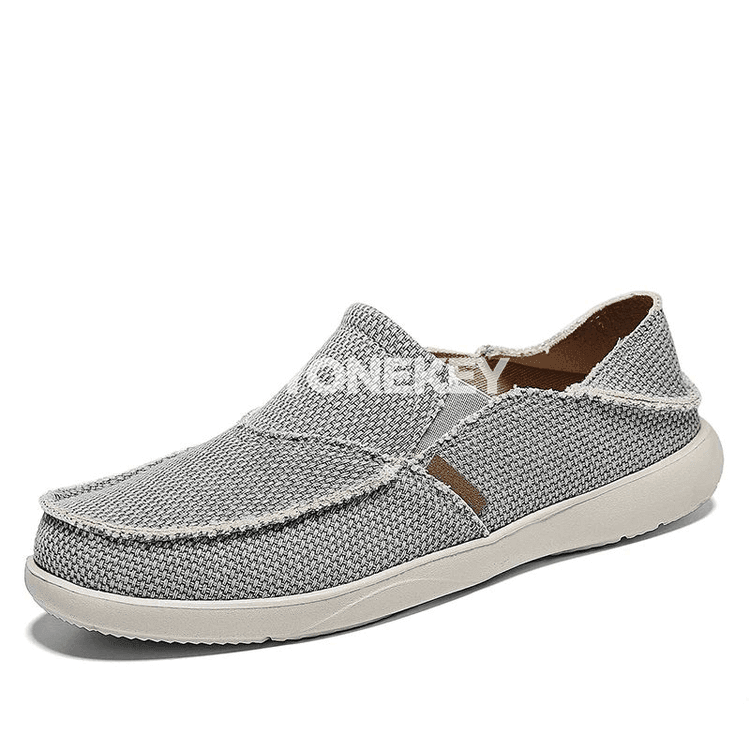 Kanvas erkek loafer aýakgaplar, ýeňil we rahat gündelik slip-on