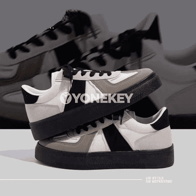 Erkekler üçin retro krossowka, kanwaly, goýy tabanly, gündelik rahat köwüş