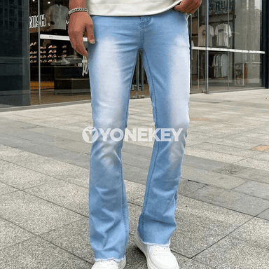 Erkekler üçin gök dar kesimli jeans jalbar