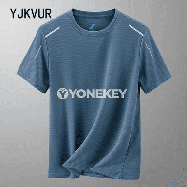 Erkekler üçin ýeňil, çalt gurýan sport futbolkasy, mesh mataly