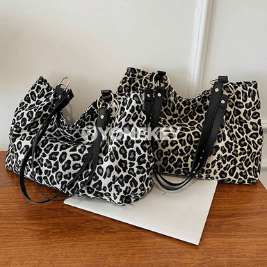 Zenanlar üçin leopardly uly kapasally tote sumka, gündelik we syýahat üçin