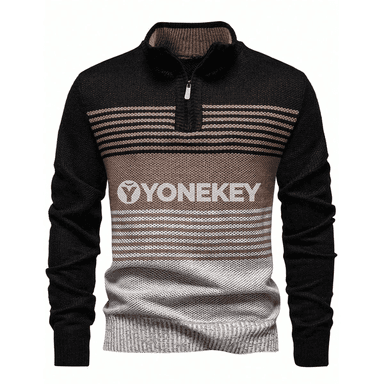 Erkekler üçin 1/4 zipper polo switer, ýeňil güýz-gyş modeli