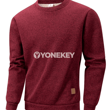Erkekler üçin ýyly fleece pulower, uzyn ýeňli, gündelik stil