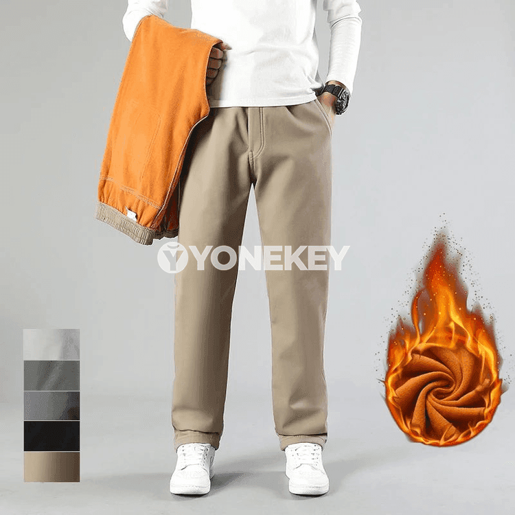 Erkekler üçin ýyly fleece astarly giň balaçlar, köp jübili, 5XL-6XL