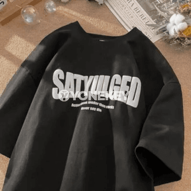 Erkekler üçin vintage ýazgyly giň futbolka, 8XL çenli