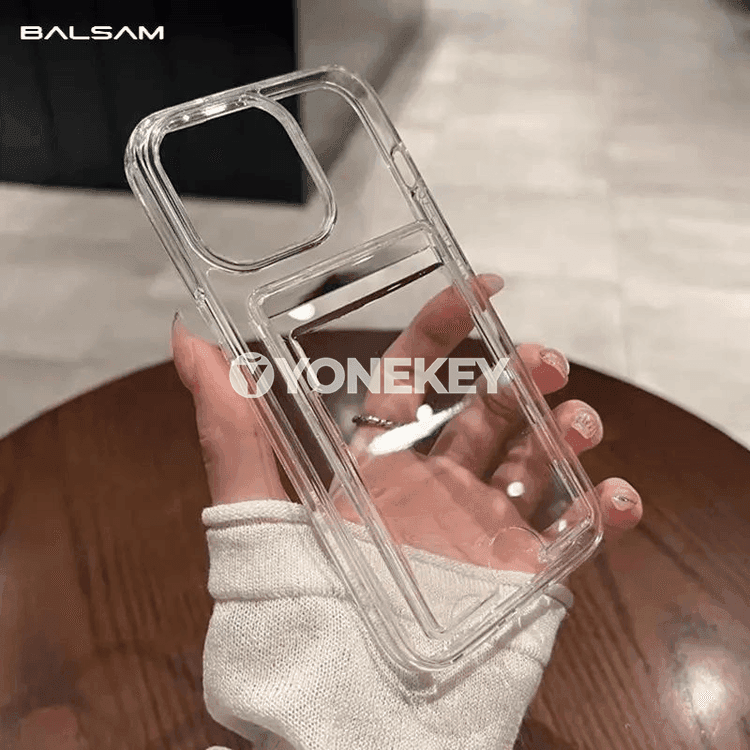 iPhone üçin açyk karta jübi funda, kartoçka saklaýjy bilen