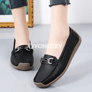Zenanlar üçin deri baletkalar, ýeňil slip-on lofer köwüşler