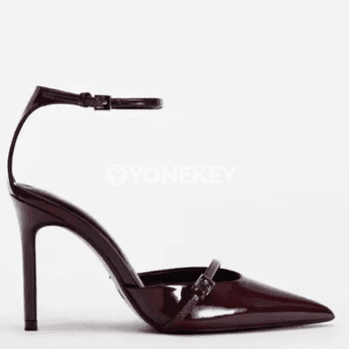 Açyk burnakly ýokary ökjeli aýal sandal, metal tokaly
