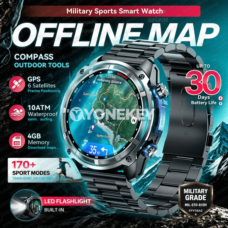 GPS-li akylly sagat, offline karta, sport we gezelenç üçin