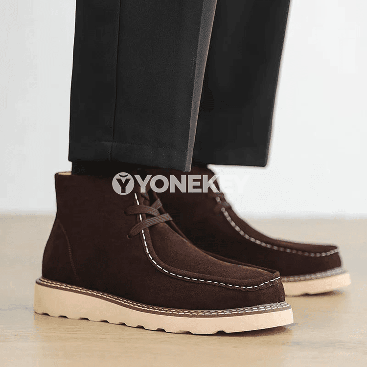 Erkekler üçin zamşa görnüşli klassik ýaşyk boýunly ýüplü ädikler