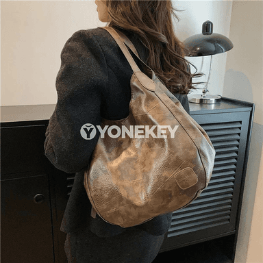 Zenanlar üçin uly göwrümli PU deri egin sumkasy, gündelik model