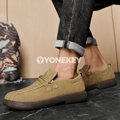 Hakyky deri erkekler üçin klassik loafers köwüşler, elde tikilen
