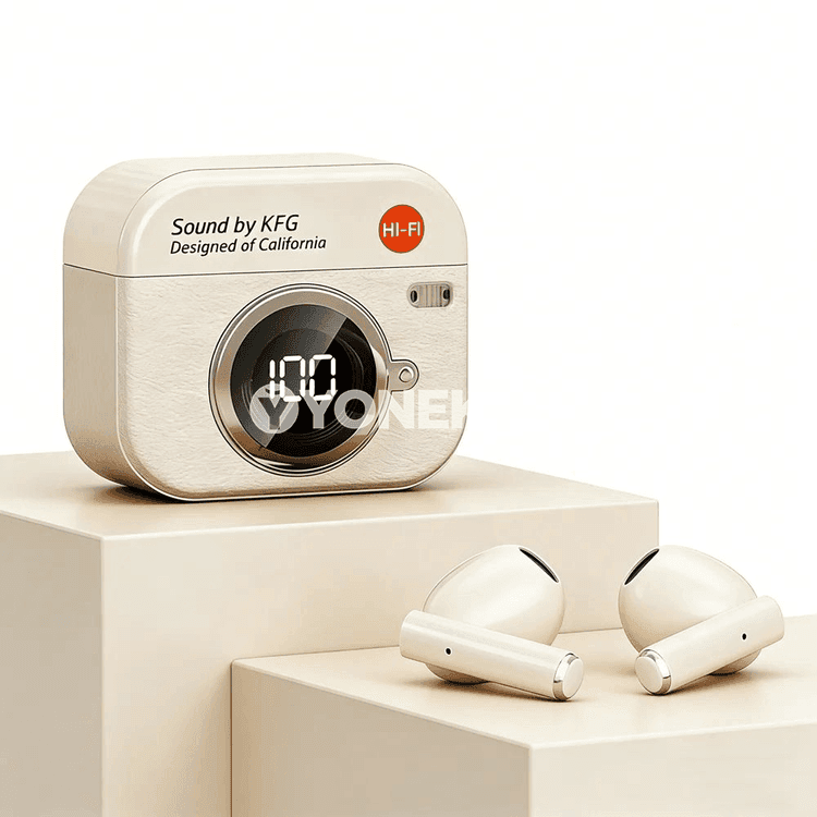 Bluetooth 5.3 simsiz nauşnik, LED ekranly, 24 sagat işleşlik