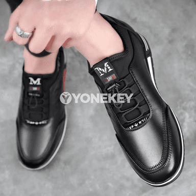 Erkekler üçin ýeňil deri köwüşler, slip-on, gündelik we işewür stili