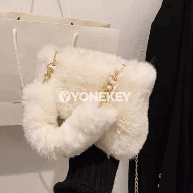 Zenanlar üçin ýyly tüýli moda sumka, zynjyrly egnsumka