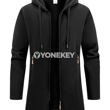 Erkekler üçin gyş hoodili ýyly fermuarly penjek