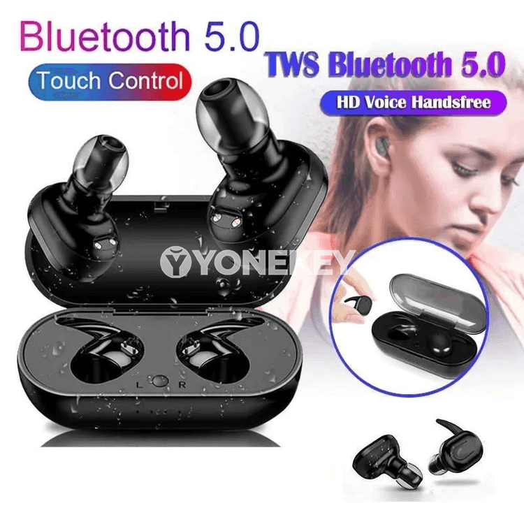 Y30 TWS simsiz Bluetooth nauşnikler, mikrofonly, suwa garşy