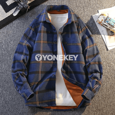 Erkekler üçin ýyly tekjeli uzyn ýeňli ýokaly köýnek-jaket