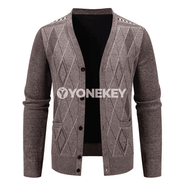 Erkekler üçin düwmejikli ýyly cardigan switer