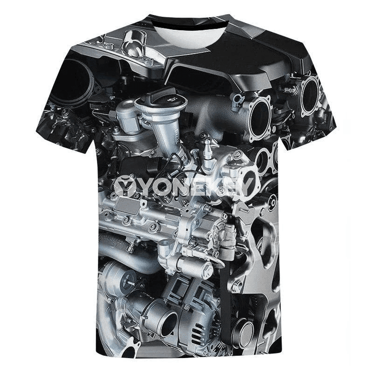Erkekler üçin 3D çaply sport awtoulag hereketli futbolka