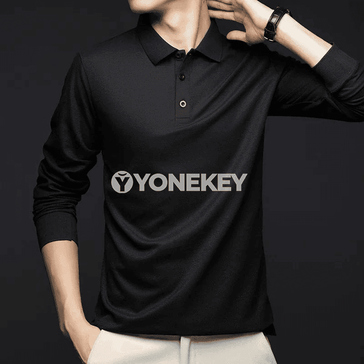 Erkekler üçin uzyn ýeňli biznes casual polo köýnek