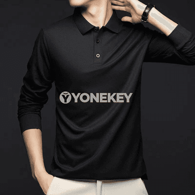 Erkekler üçin uzyn ýeňli biznes casual polo köýnek