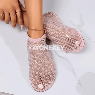 Zenanlar üçin tomusky mesh sandallar, ýeňil we amatly tekiz köwüş