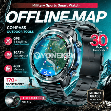 GPS-li akylly sagat, offline karta, sport we gezelenç üçin