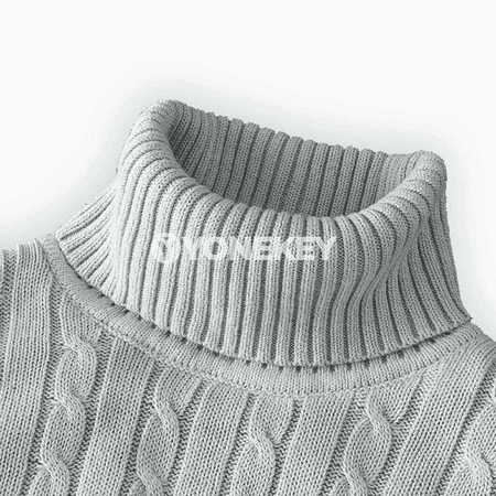 Erkekler üçin ýyly ýokary boýunly dokalan pullover, gyş üçin rahat köýnek