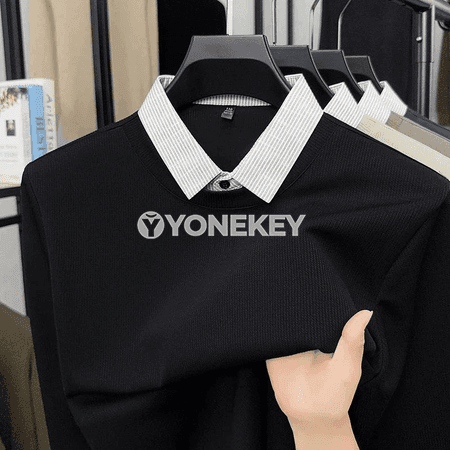 Erkekler üçin polo köýnek, uzyn ýeňli, gündelik stil