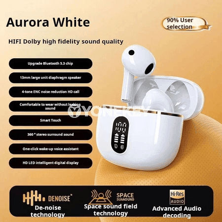 HIFI Bluetooth simsiz TWS nauşnikler, zarýad görkezijili