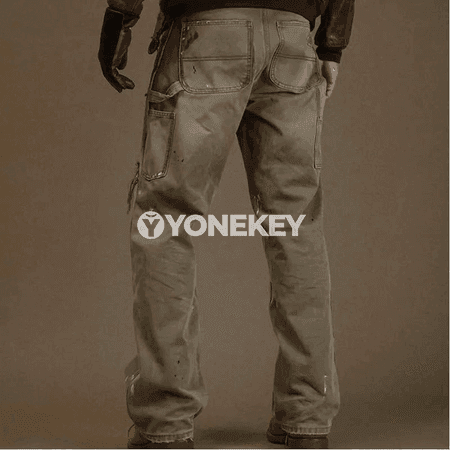 Erkekler üçin giň kesimli retro jeans, vintage ýuwulan denim balak