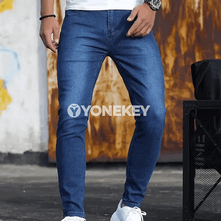 Erkekler üçin slim fit klassik jeans balaklar, gündelik stil