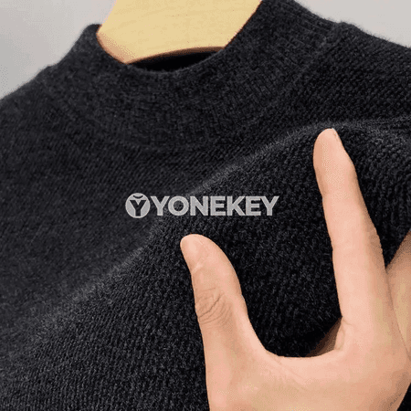 Erkekler üçin ýyly fleesli switer, ýarym boýunly, güýz gyş üçin