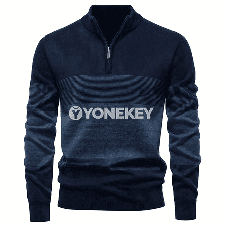 Erkekler üçin fermuarly trikotaž hudi, ýeňil gündelik sweatshirt
