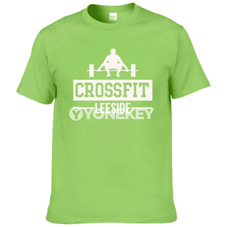 Crossfit üçin erkekler weki, ýazlyk pagta futbolkasy