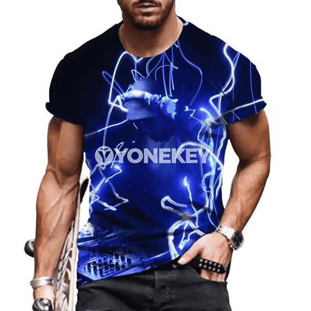 3D çaply sahna DJ futbolkasy — erkekler we aýallar üçin